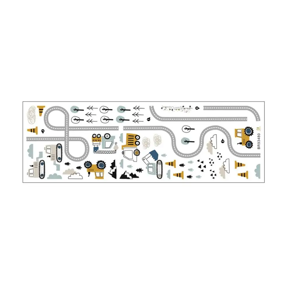 Cartoon Cars Highway Track Wall Stickers For Kids Rooms Sticker Children's Play Room Bedroom Decor wall Art Decals Y5C1 - Image 5