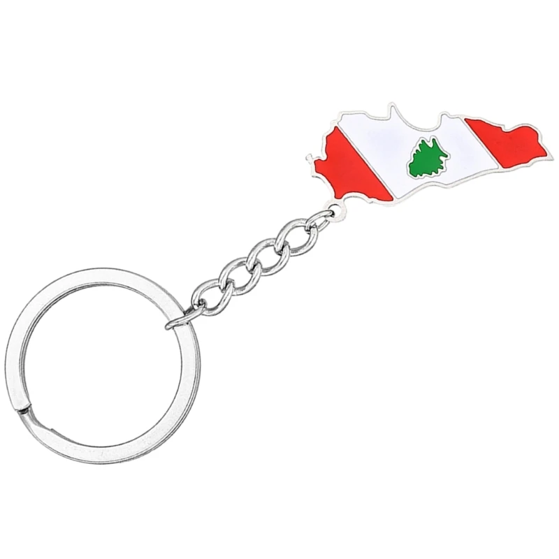 Lebanon Charm Keychain Country Map Pendant Keyring Vintage Jewelry for Women Men Y2K Car Keyring Backpack Decor