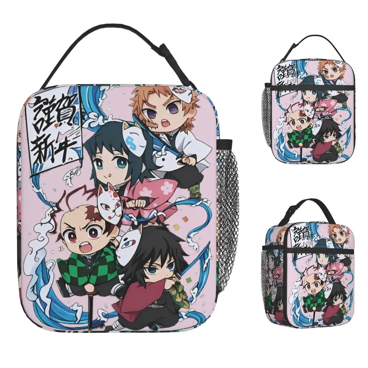 

Muichiro Tokito Lunch Bag Cute Lunch Box For Unisex Picnic Portable Cooler Bag Oxford Designer Tote Food Bags