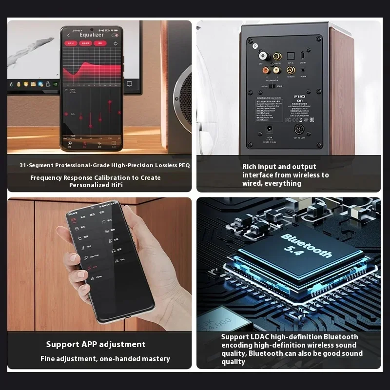 FiiO SA1 Активный динамик Настольный Bluetooth-динамик HIFI Качество звука 31-сегментный высокоточный без потерь Настройка PEQ LDAC APP