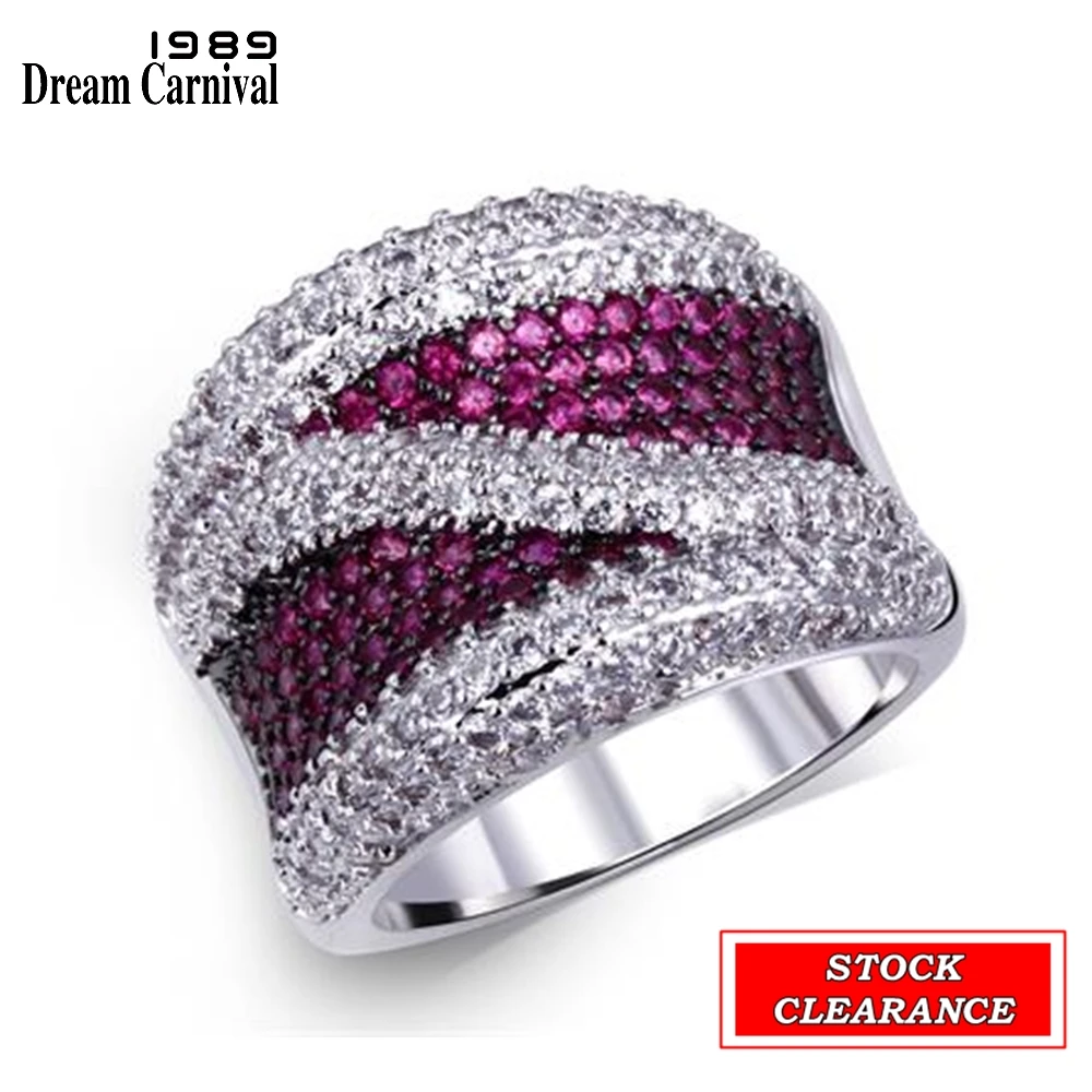 DreamCarnival1989 Hot Selling Beautiful Rings Stock Clearance Limited Quantities Quality Zirconia Paved Fast Moving Big Discount