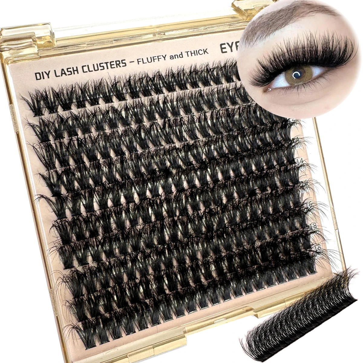 200Pcs 200D Mink Individual Clusters False Eyelashes Natural Look 10-18mm Mix DIY Lash Clusters 8D Fluffy Eyelashes Extension