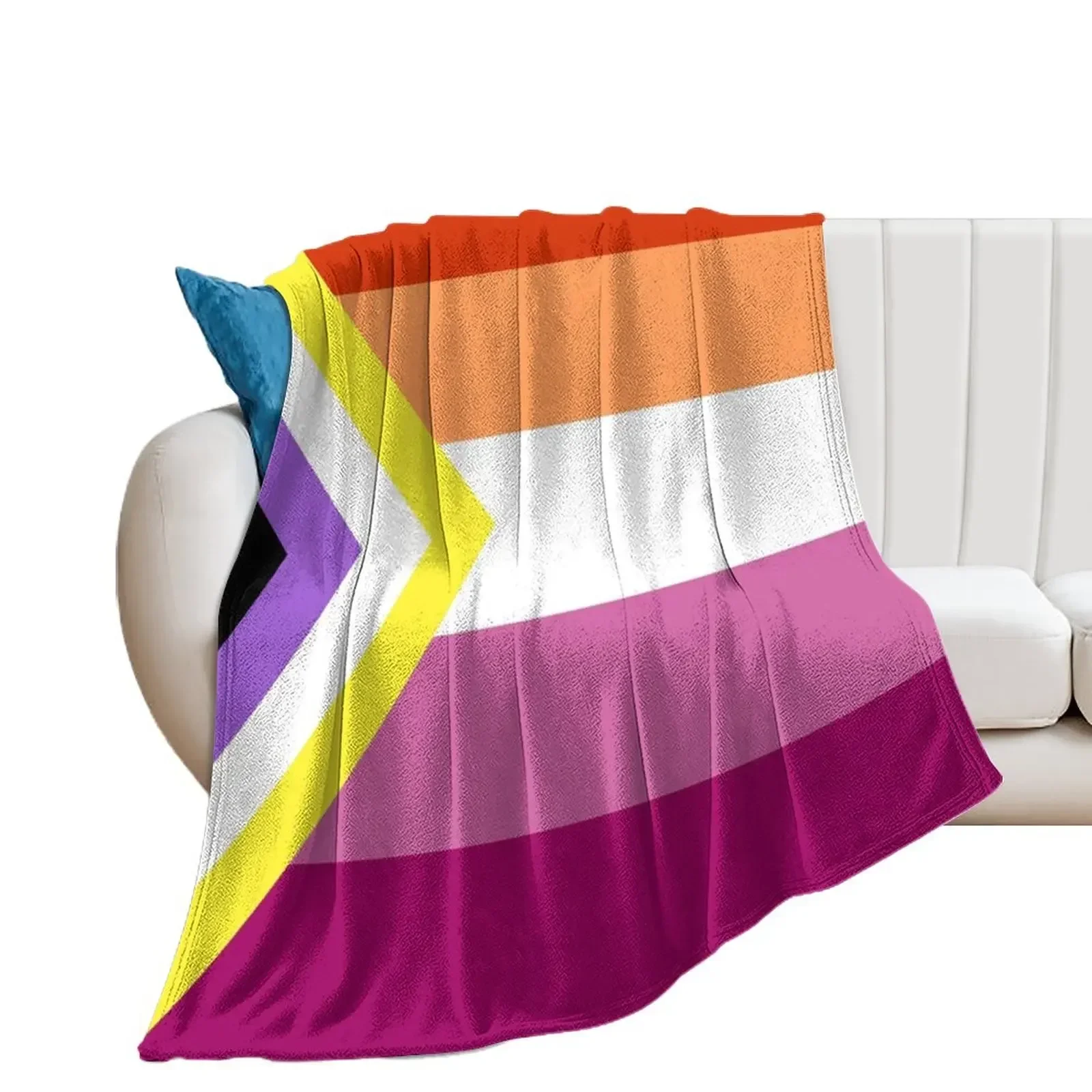 nonbinary lesbian flag Throw Blanket Beautifuls Bed Blankets