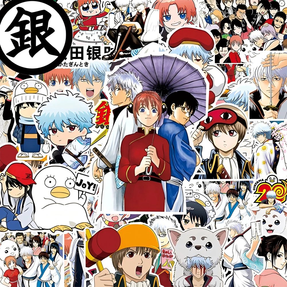 10/30/80 قطعة انمي ياباني جينتاما ملصقات كول ساكاتا جينتوكي الشارات حقيبة الأمتعة الغيتار سيارة الكرتون مانغا ملصق لعبة طفل
