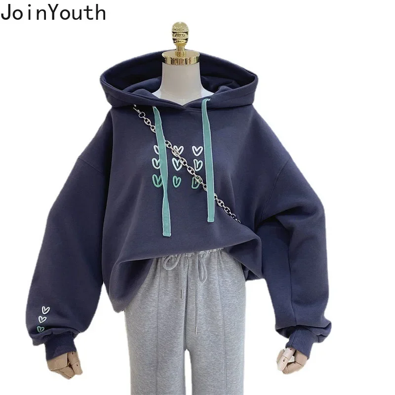 Joinyouth Winter Clothes Women Hooded Thicked Sweatshirt Loose Casual Oversized Tops Mujer Chic Embroidery Korean Hoodies 99647