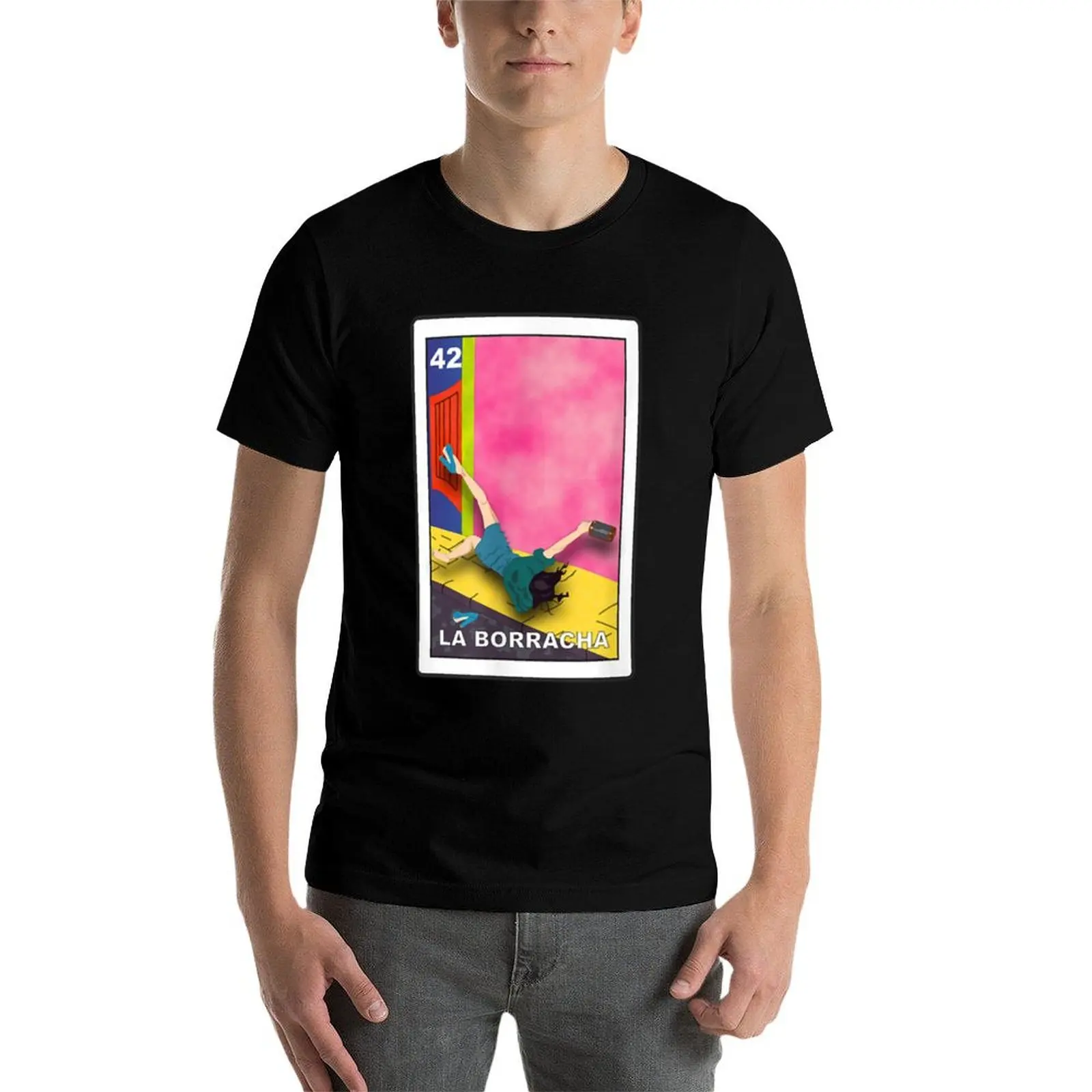 La borracha loteria mexican lottery bingo funny T-Shirt Minimalist Plain Crew Neck T-Shirt view 4