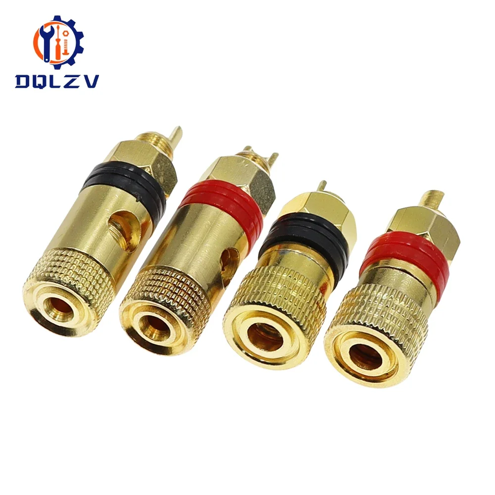 Gold Plated Amplifier Speaker Terminal Binding Post Banana Plug Socket Connector Suitable for 4mm Banana Plugs Connector