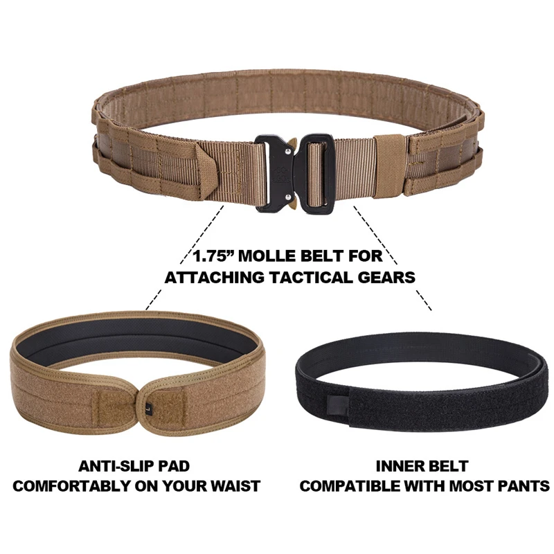 3 in 1 Battle Belt Waist Band, Quick Release 1.75\
