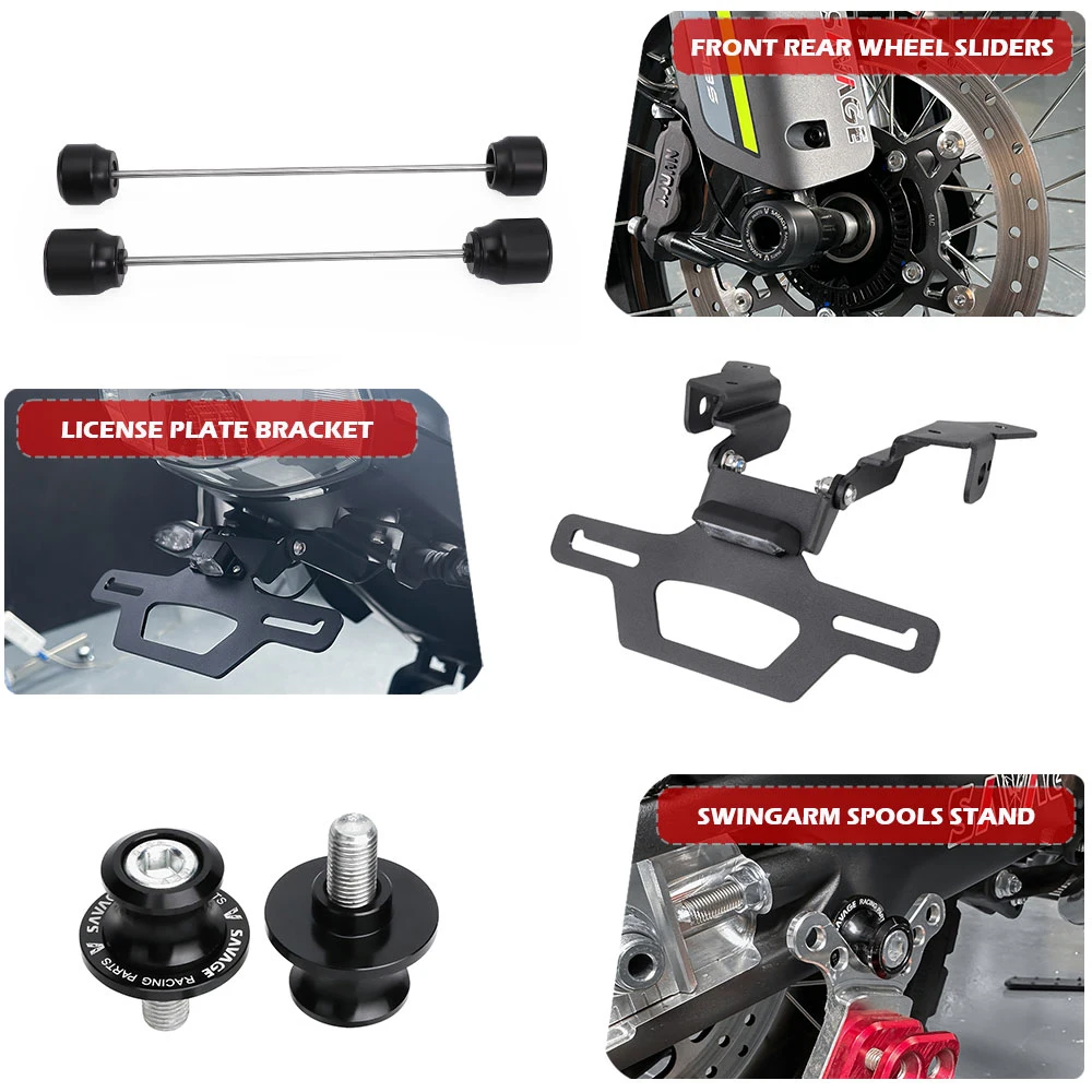 For CFMOTO 450MT MT450 2024-2026 License Plate Bracket Headlight Guard Axle Wheel Crash Sliders Handguard Motorcycle Accessories