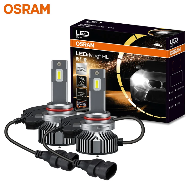 OSRAM LEDriving HL Premium New Gen HIR2 9012 YXZ LED Car Headlight 90W 9000lm High Lumens 6000K White LED DRL Bulbs G9012CW, 2X