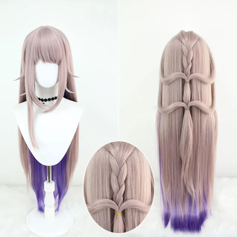 Herta cosplay jogo honkai estrela ferroviário peruca anime grande herta cabelo festa de halloween prop