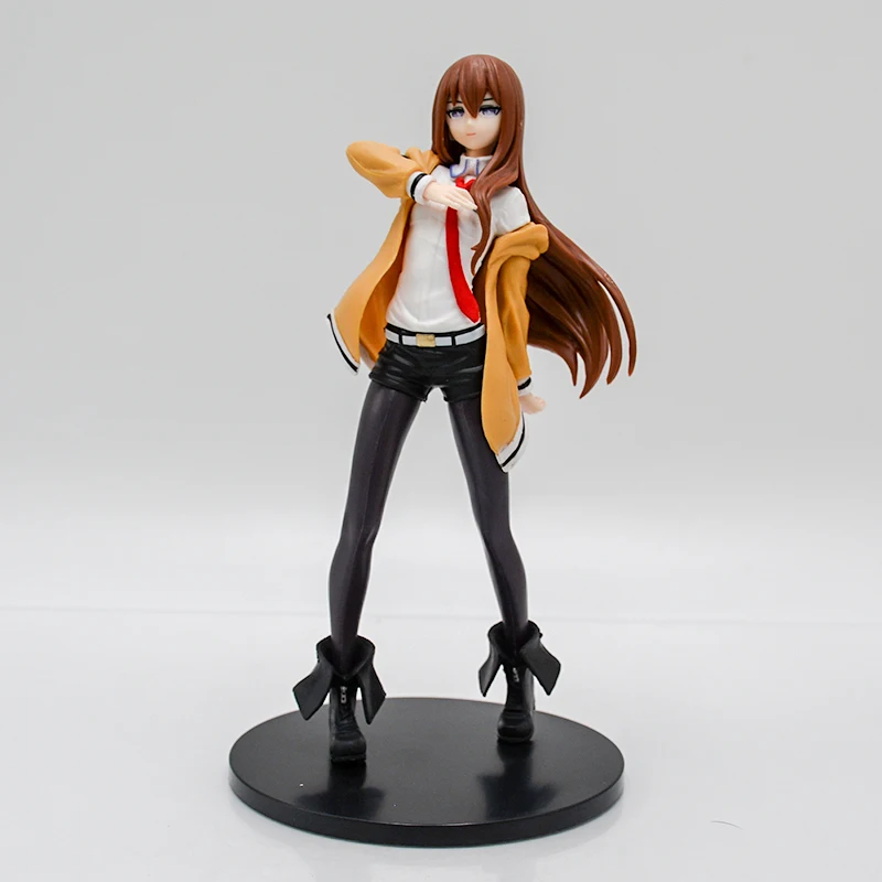 18cm Steins Gate Anime Girl Figure Makise Kurisu Action Figure Steins;Gate Kurisu Makise Figurine Collectible Model Doll Toys