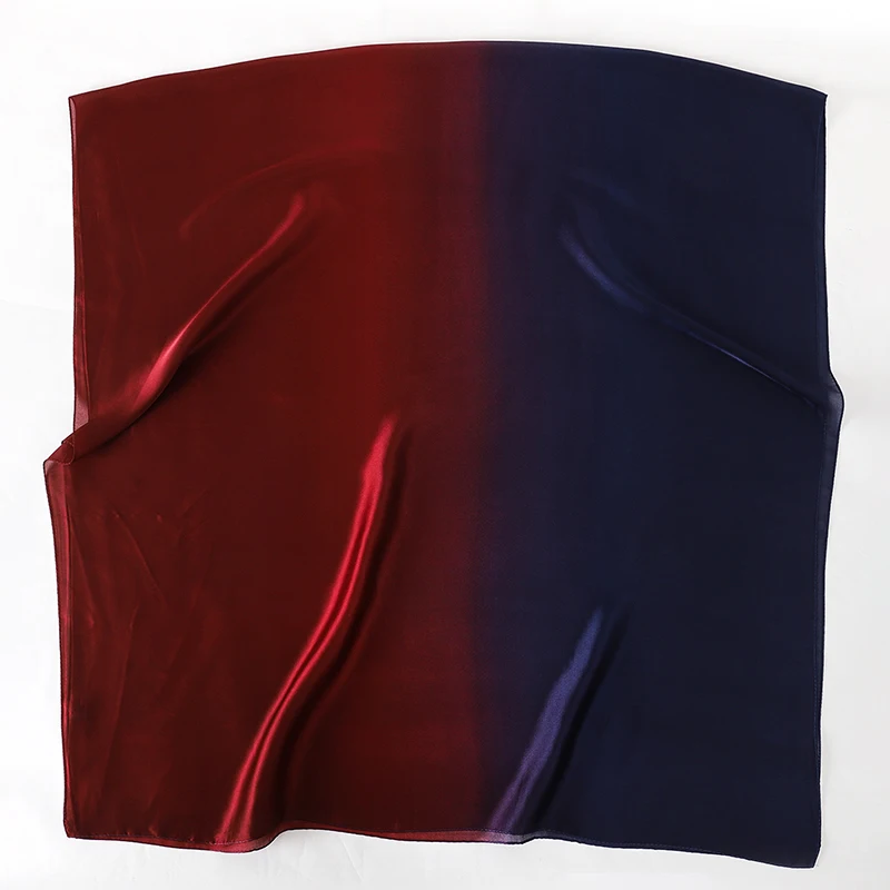 Luxus Farbverlauf Seiden schal Frauen Marke solide Femme Schals Wraps Bandana Kopf Foulard Mode Dame Hijab Hochzeit Poncho – Detail 17