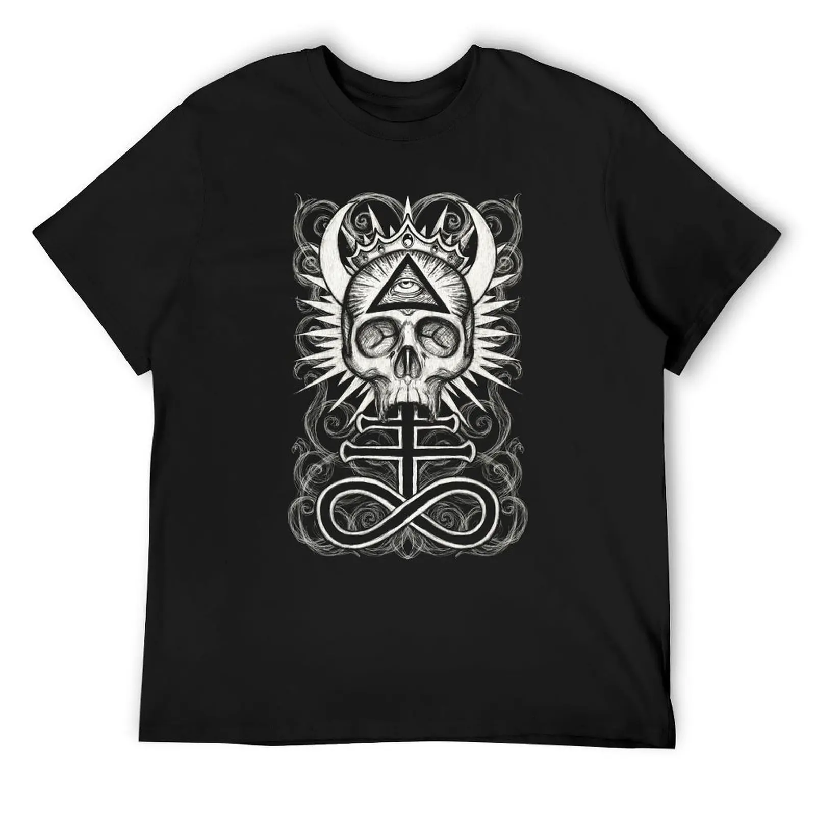 

Illuminati Skull and Sulphuric Cross T-Shirt graphic shirts blue archive luxury t-shirt anime tshirt T-shirts for men cotton