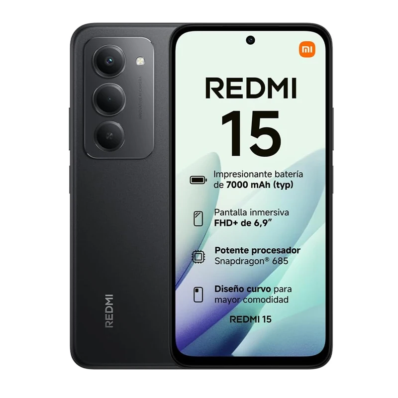 Téléphone Xiaomi Redmi 15 4G, smartphone Android, version mondiale, 6,9 pouces, 50MP, 7000mAh, IP64, Snapdragon ®   Plateforme mobile 685 sans NFC