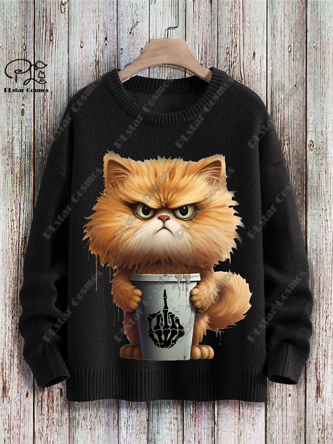 PLstar Cosmos new 3D printed animal series cute cat, dog pattern ugly sweater for winter street casual unisex 2