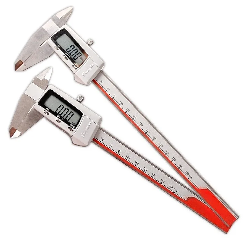 Digital Vernier Caliper 150 200 300mm Stainless Steel With Depth Rod Metal Head Precision Measuring Gauge