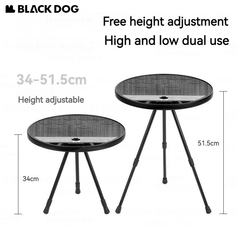 

Naturehike BLACKDOG Aluminum Alloy Round Table Folding Dining Desktop Camping Outdoor Picnic Portable Ultralight Liftable 1.24kg