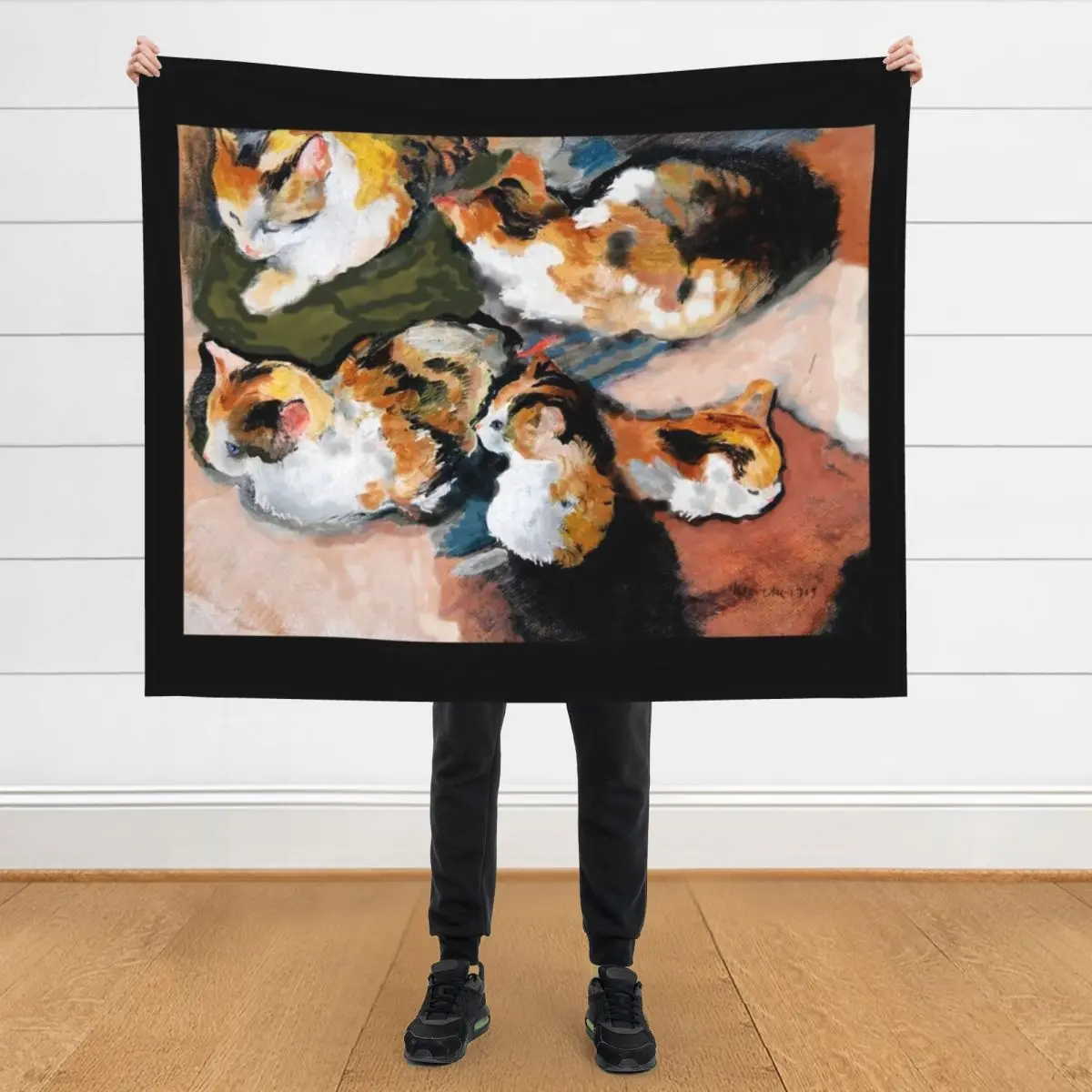 

Calico Kitties! Throw Blanket Fashion Sofas Stuffeds For Sofa Thin Baby Blankets