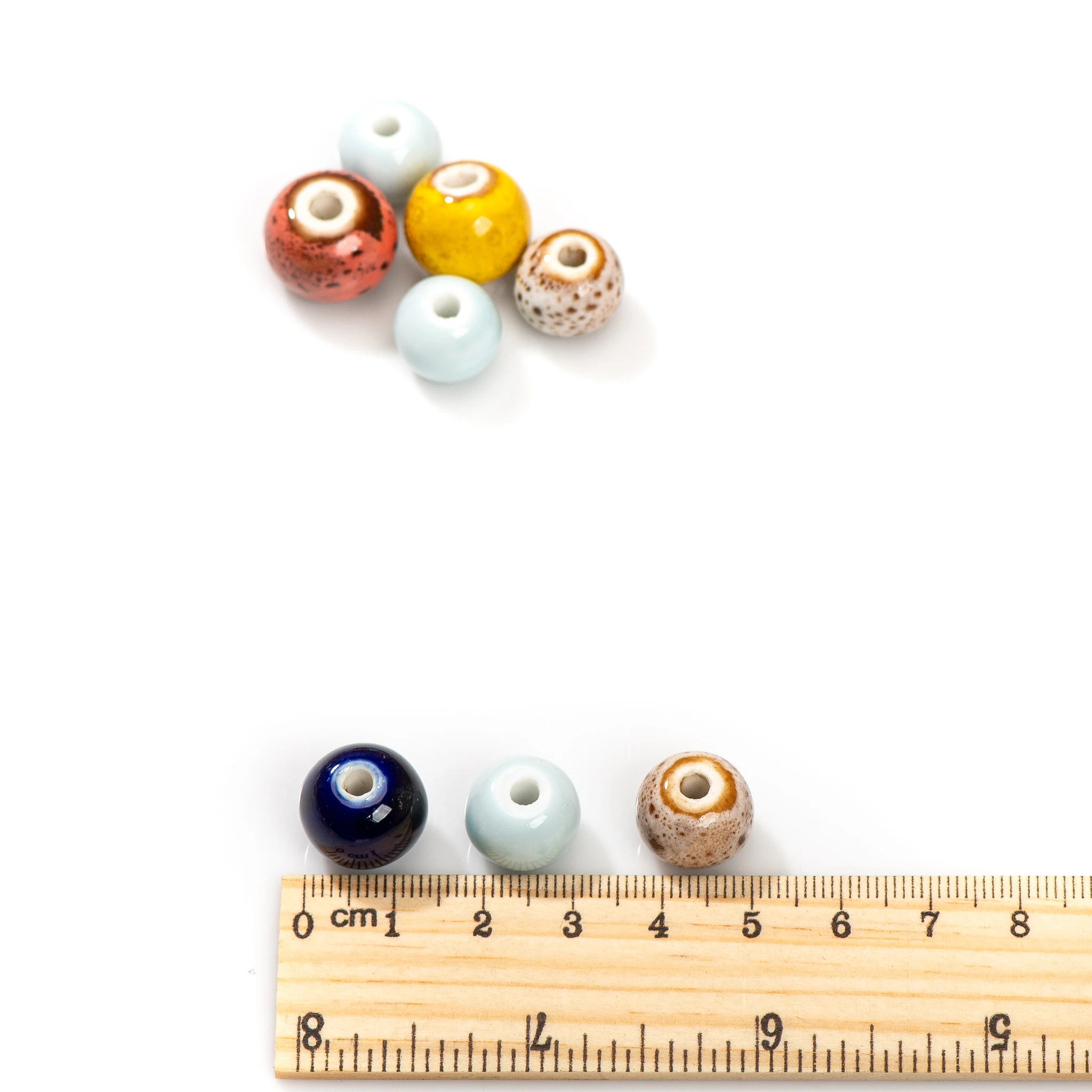 13-15mm Multicolor Medium Round Ceramic Beads for DIY Jewelry Making, Colorful Handmade Craft Supplies, Artistic Craft Accessori