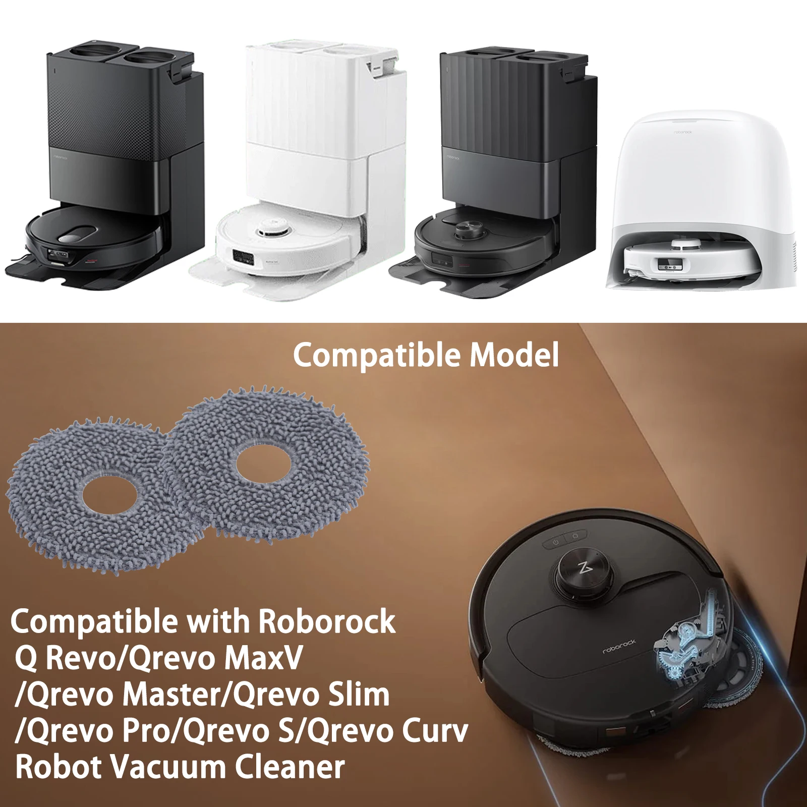 ملحقات Roborock الأصلية ممسحة قماش * 4 لـ QRevo/Qrevo S #4