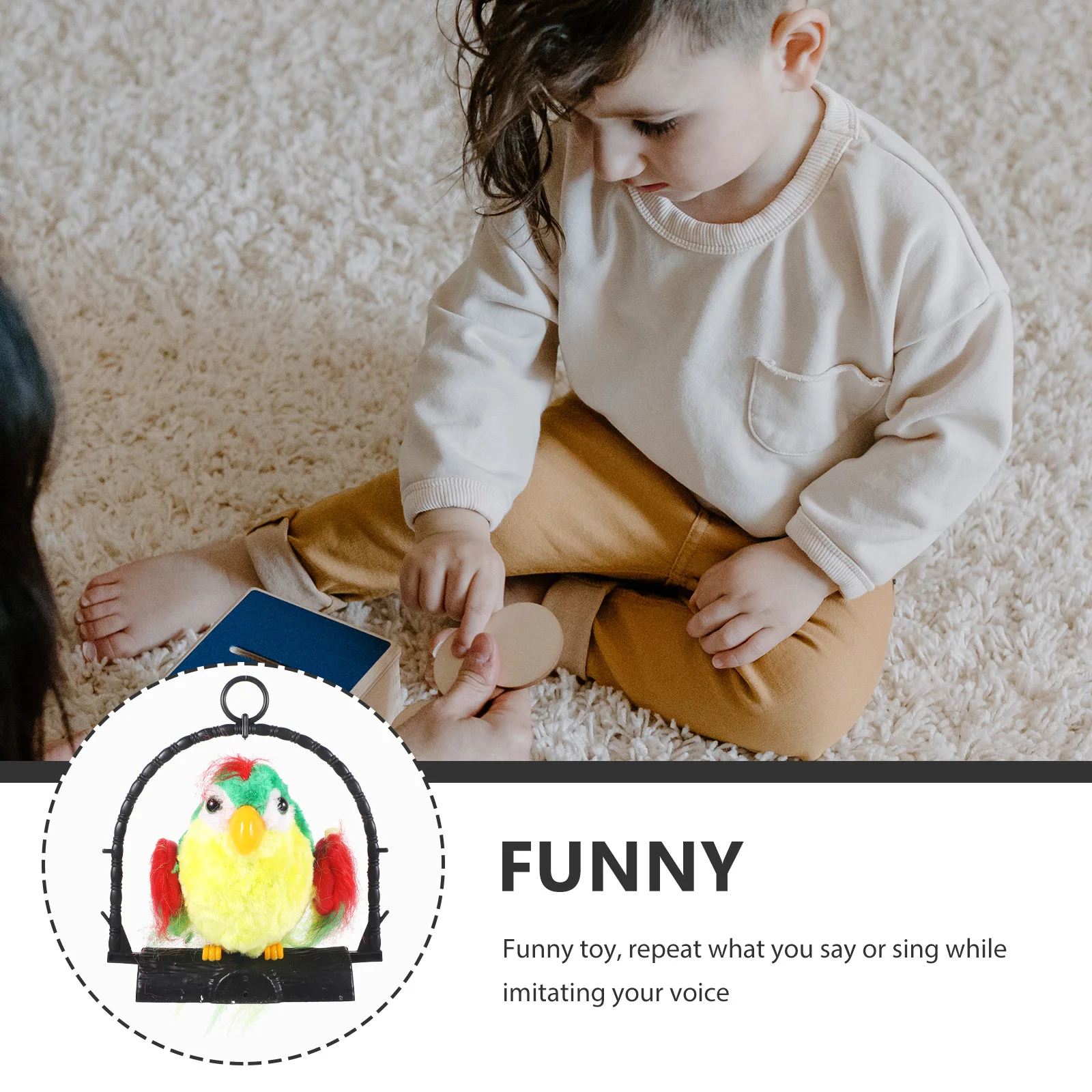 

1 шт., запись, электрический говорящий попугай, интерактивное образовательное подвесное украшение для раннего обучения, помощник по коммуникации