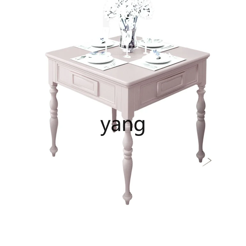 

Yjq Solid Wood Simple Home Electric Mute Plastic Products (Flower Pots) Dining Table Double-Use