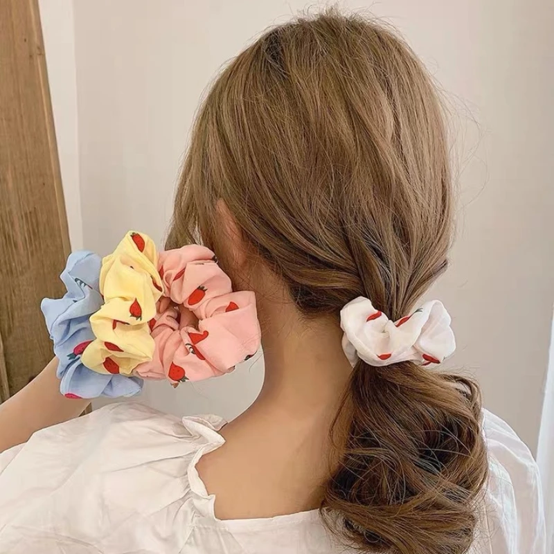 2024 Summer Fresh Fruit Series Large Intestine Hair Loop Headband Retro Fat Intestine Hair Band hair accessories