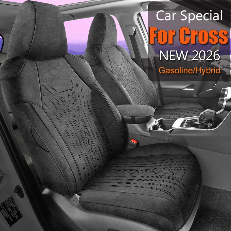 Custom Full Set Car Seat Cover For Toyota Corolla Cross 2026 Suede Front Rear Seat Protectors Car interior Decor styling ideas