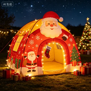 Inflatable Santa Cave Mall Promotions Tent - Quick Assembly Christmas Theme Eventquee Line Management Queue Barrier