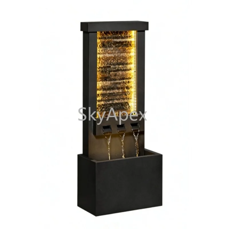 Outdoor Courtyard Floor To Ceiling Lucky Water Curtain Wall Flowing Water Circulating Fountain Housewarming Gift Landscape Decor