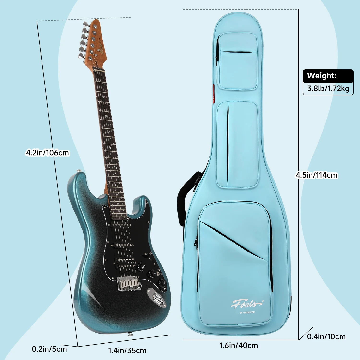 FOALS Phantom Series Electric Guitar Bag Waterproof and thickened Electric Guitar Bag