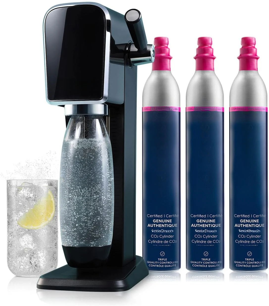 

Sparkling Water Bundle in Black, with 3-Pack CO2 and Carbonating Bottle