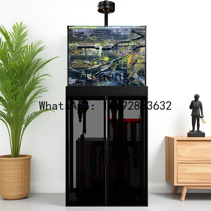 fish tank aquarium lazy living room household extremely narrow ultra-white glass stream tank