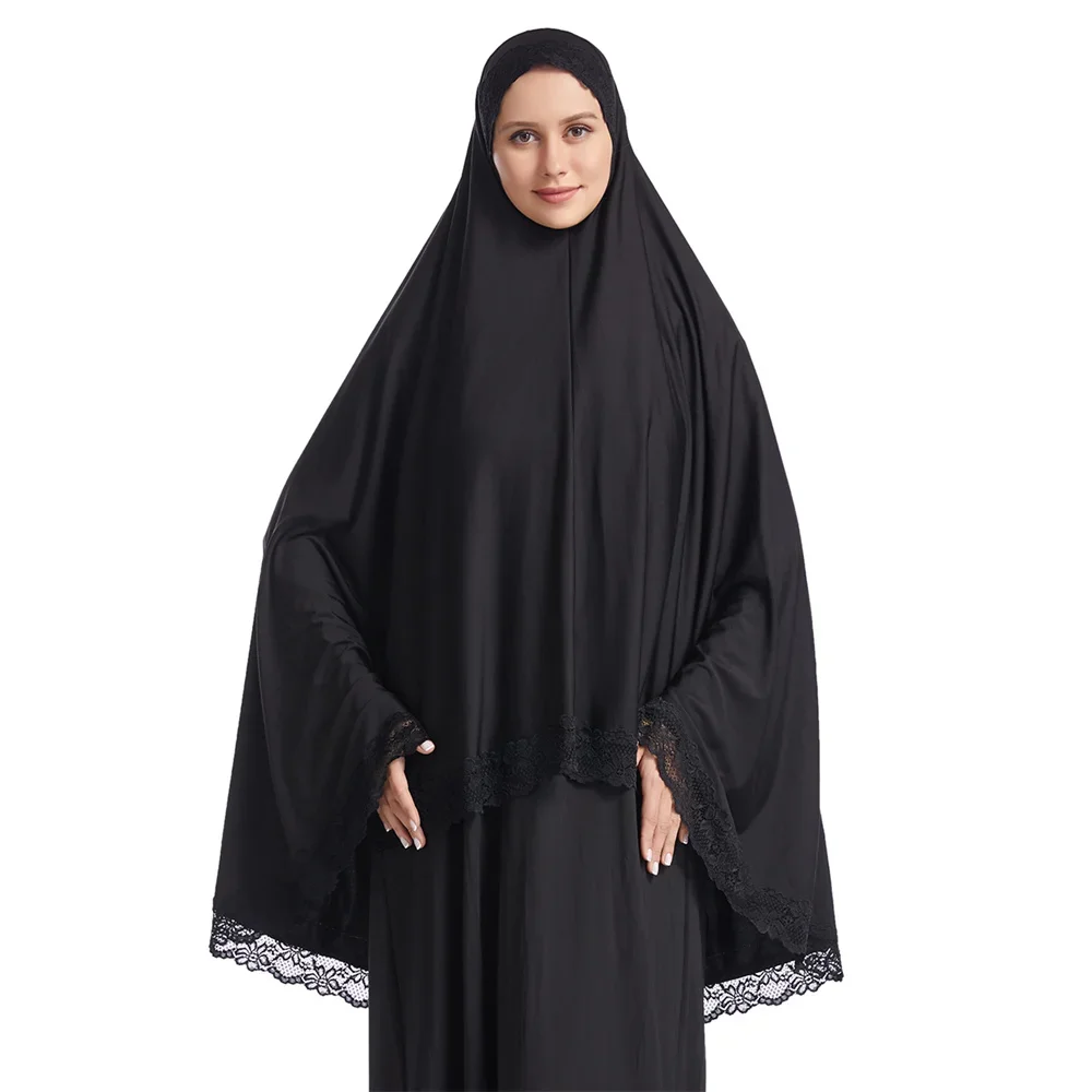 Ramadan feminino muçulmano khimar abaya longo hijab robe burqa lenço de cabeça vestuário de oração islâmica overhead turbante hijab xales envoltórios