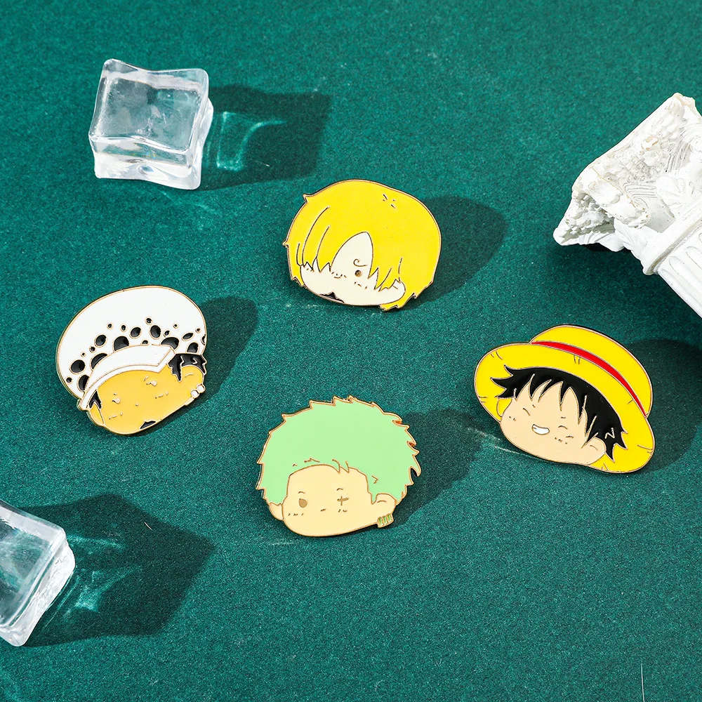 Cute Q Version Anime Movie Character Head Enamel Pins Brooches for Backpacks