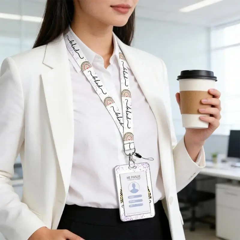 Retractable Badge Holder Waterproof PVC Card Holder With Retractable Neck Lanyard For Business Employee Corporate Event 