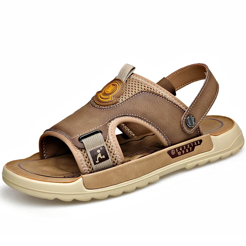 

Summer Men Classic Sandals Casual Trekking Outdoor Non-slip Slippers Comfortable Breathable Roman Walking Beach Leather Fashion
