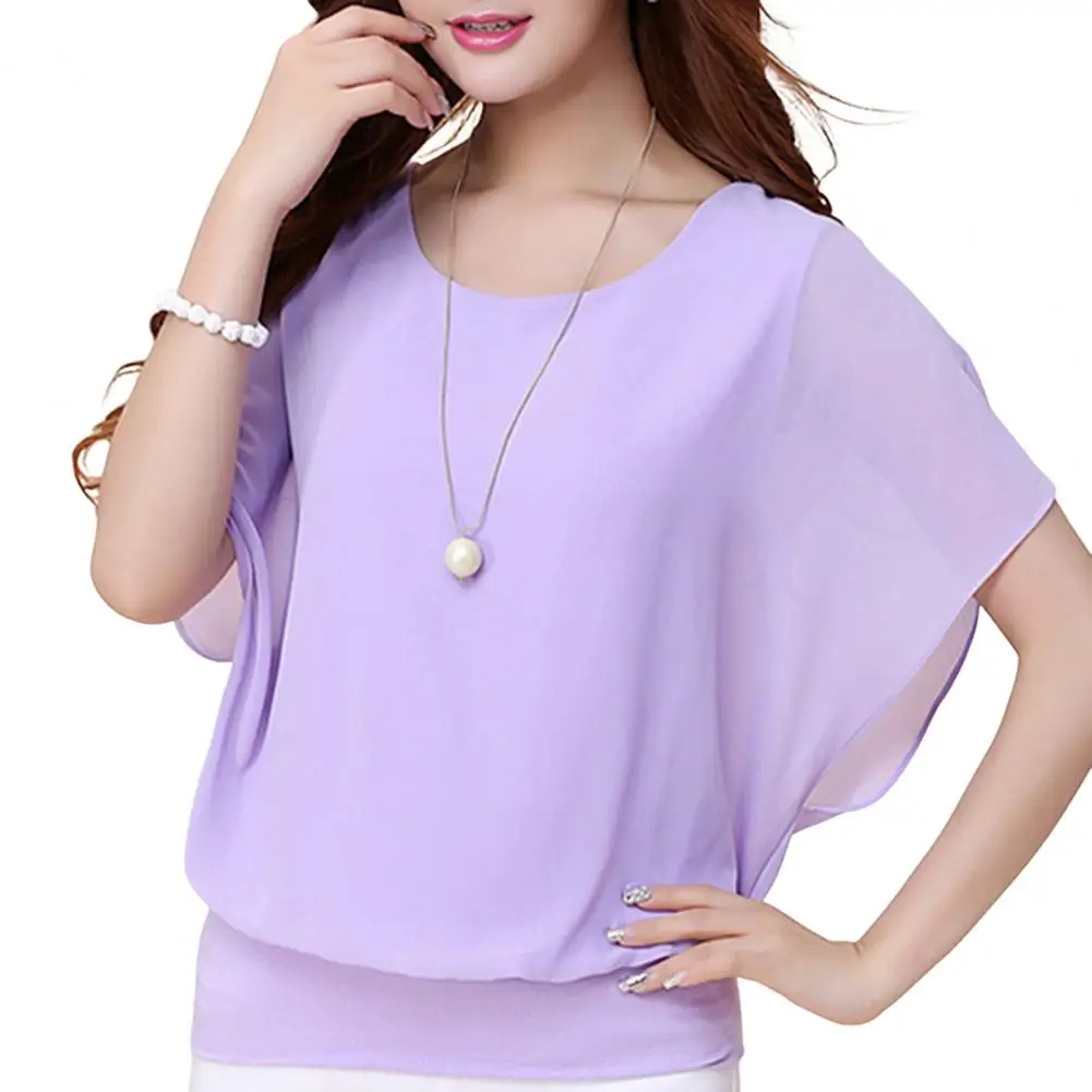 

Women Loose Fit Tops Elegant Chiffon Office Tops for Women Stylish Loose Fit Pullover Blouses Summer Workwear Shirts Women