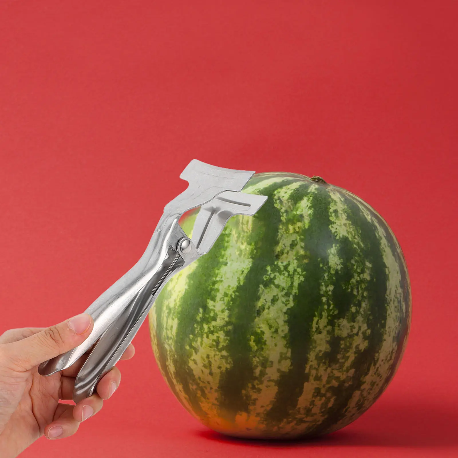 Stainless Steel Watermelon Opener Clamp Fruit Cutter Tool for Kitchen Fruit Shop Watermelon Slicer Metal Melon Splitter