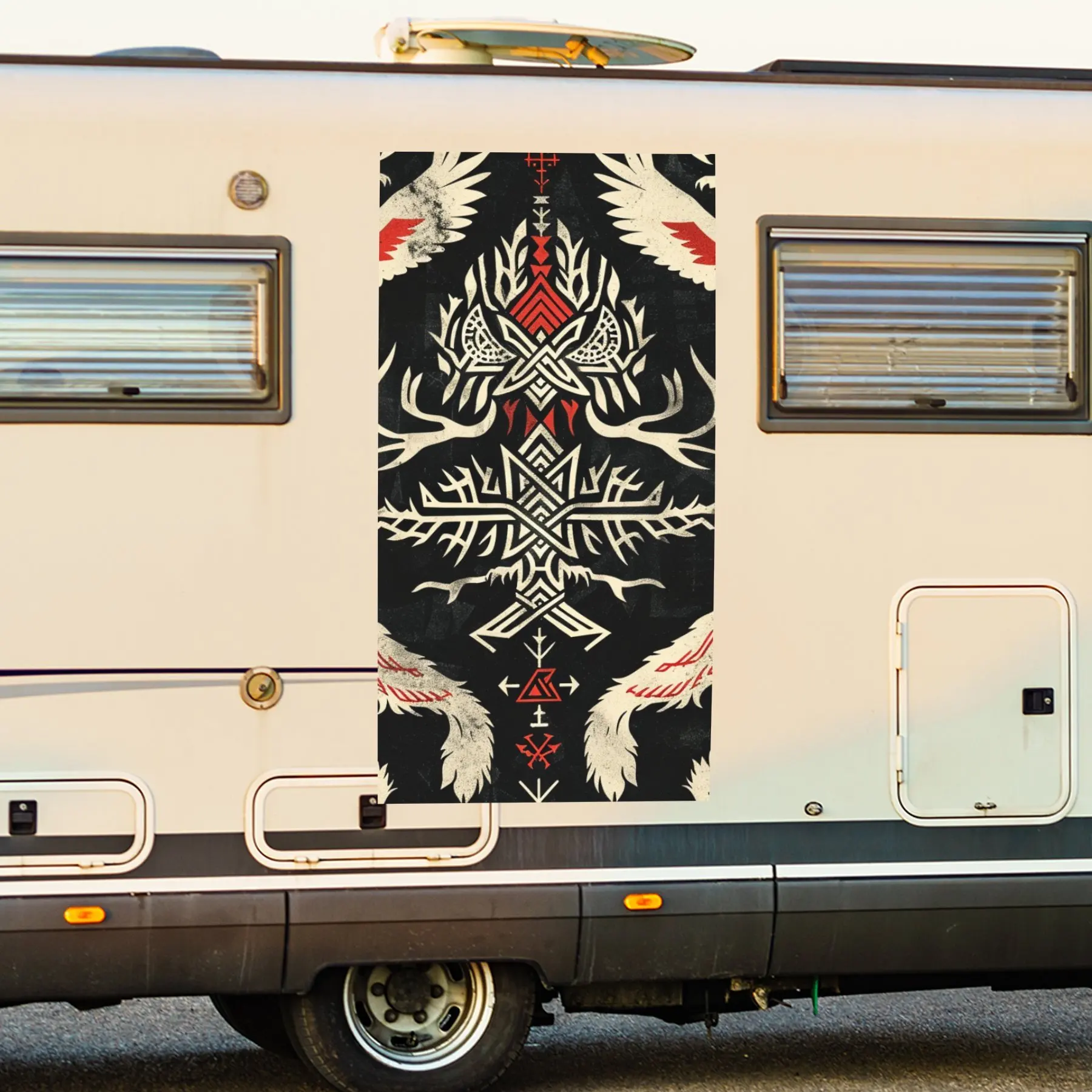 

Viking World Tree & Beasts Art Car Sticker,Vinyl decal on the side of the motor home, waterproof self-adhesive vinyl sticker on