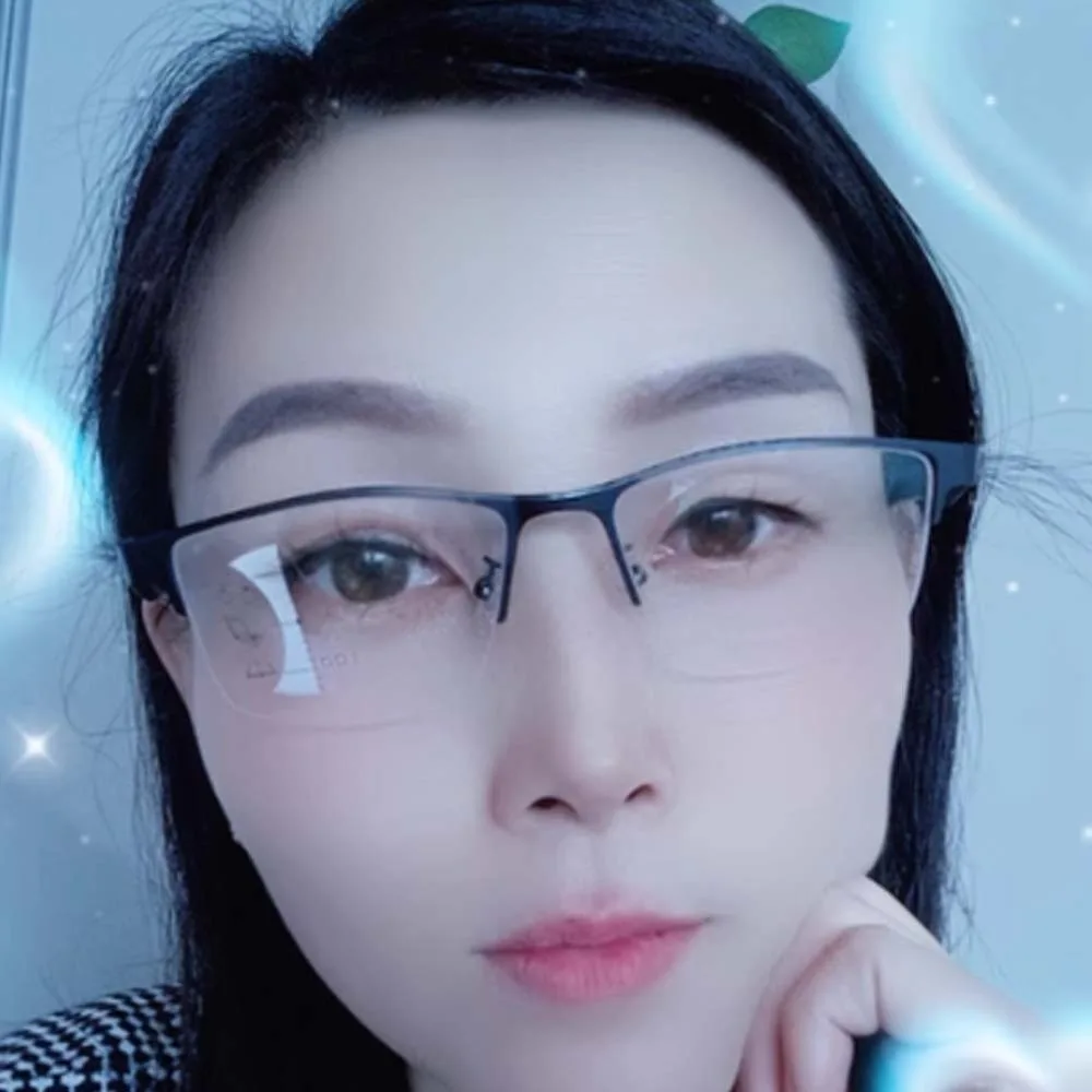 

3 Color Transparent Anti Blu-ray Glasses PC Plastic Half-frame Business Glasses Alloy Lightweight Men Alloy Sunnies