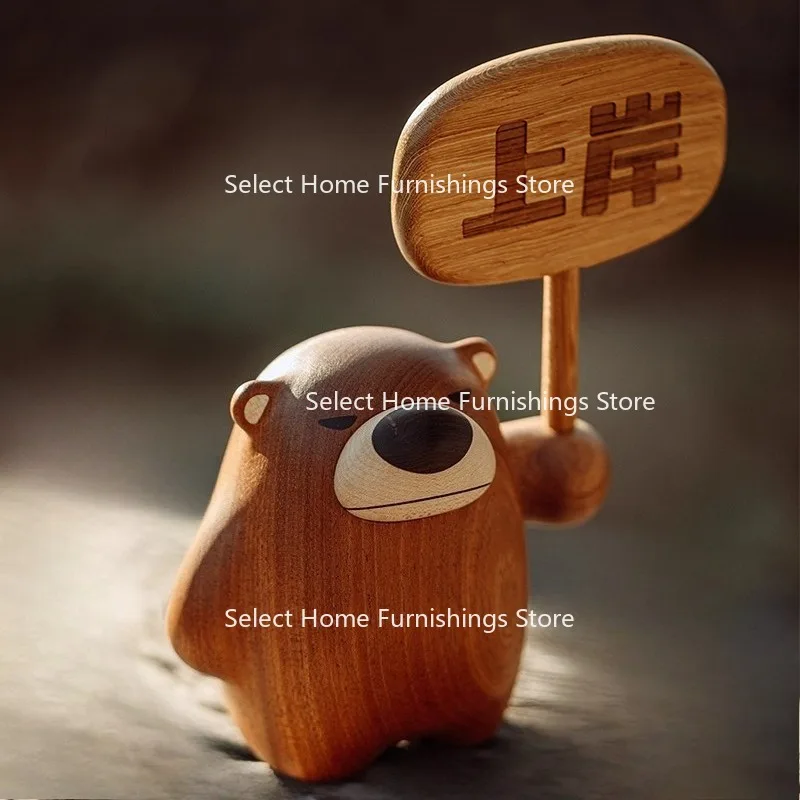 Suitable for Solid Wood Placards, Bear Office Desk Ornaments, Cute Gifts