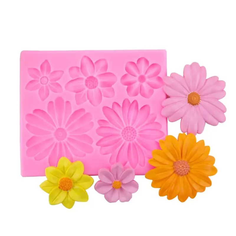 

Multi-Size Daisy Flower Silicone Mold for Fondant Chocolate Cake Mousse Dessert Decor – Reusable Eco-Friendly DIY Craft & Party