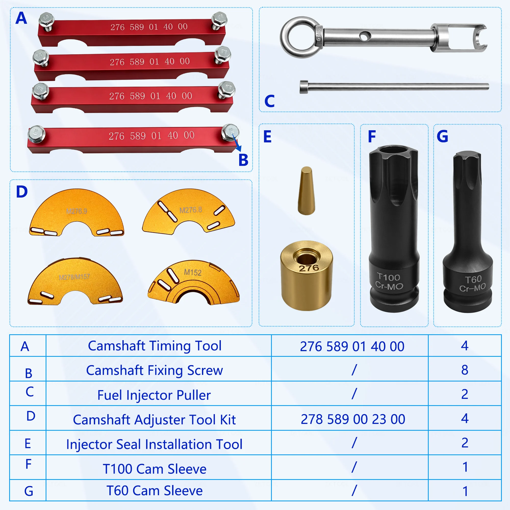 Timing Tool For Mercedes Benz M276 M278 M157 Camshaft Signal Disc Engine Alignment Tool Maybach Injector Fuel Seal Remover