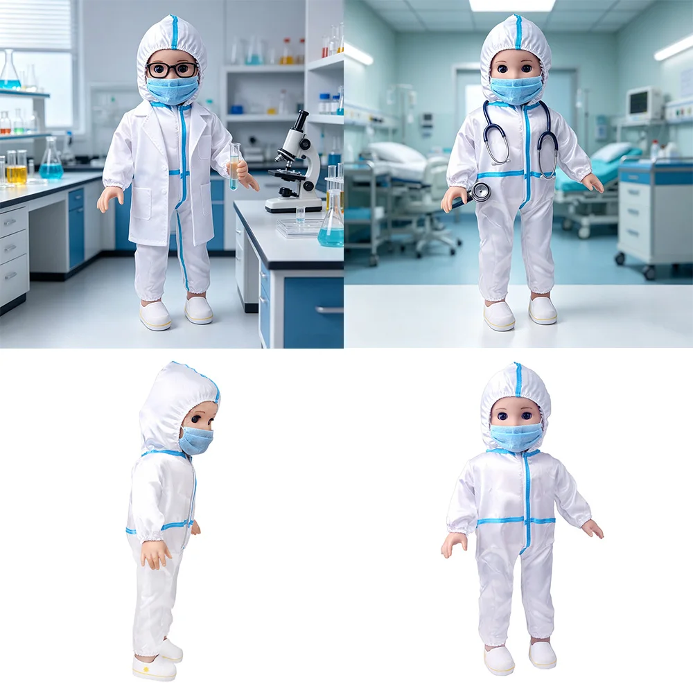 18 inch doll play house protective clothing props doll jumpsuit protective clothing suitable for 18 inch dolls clothing doll acc