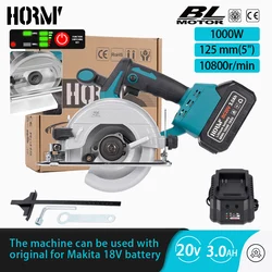 Hormy Brushless 5In Electric Circular Saw 125mm Mini Cordless 45° Adjust Woodworking Power Tools For Makita 18V Lithium Battery