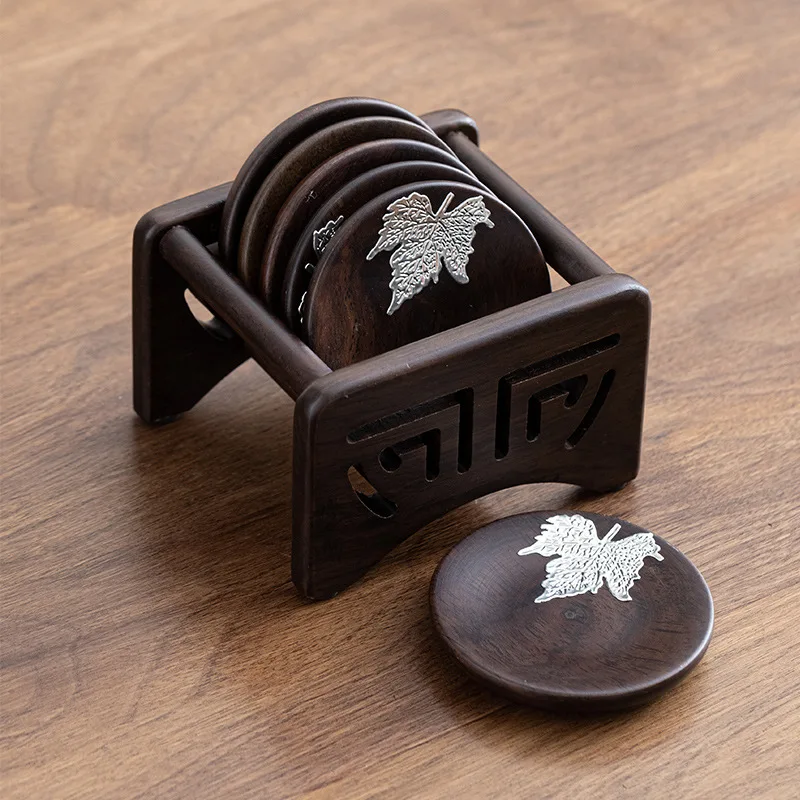 

Подставка для чайной чашки из массива дерева, электрическая подставка для чашки из дерева, чайный набор с оловянной инкрустацией, термоизоляционные и противоожоговые аксессуары для чая.