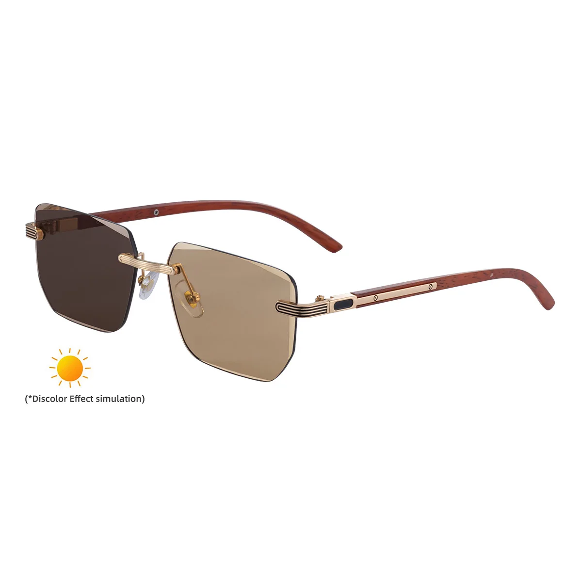 

2025 New Unframed Retro Diamond Sunglasses Unisex High End Photochromic Lenses For Parties Fishing Street Shots Sun UV400