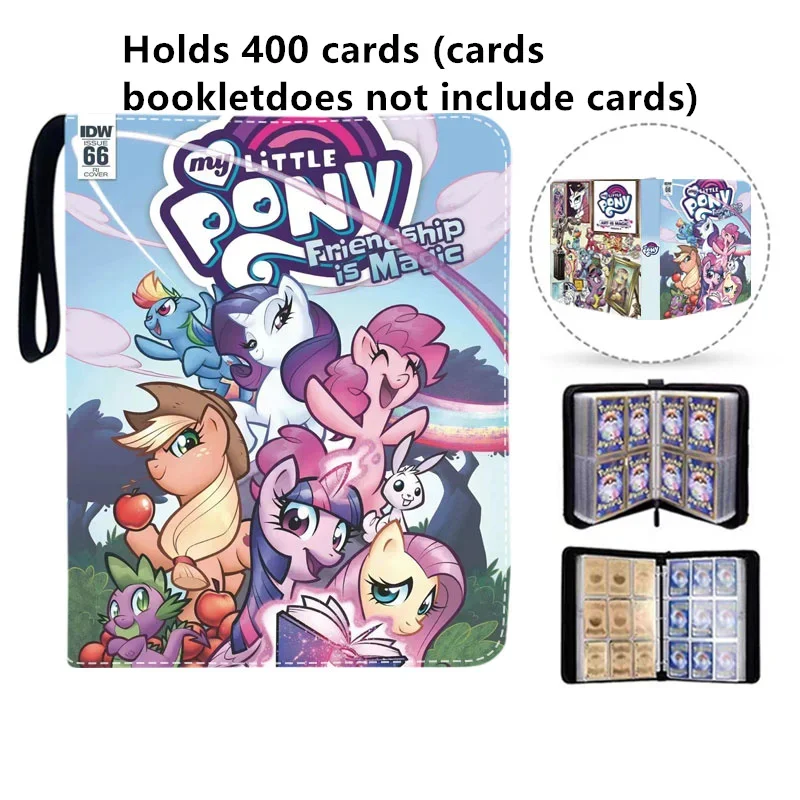 New 400 PCS Cards Album Book Anime My Little Pony Collection Card Zipper Game Cards Sunny Starscout Binder Holder Kids Gifts